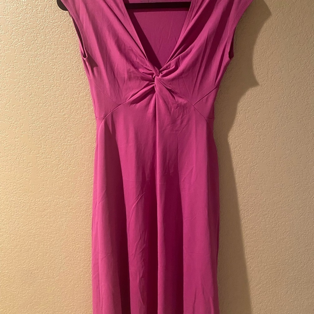 Patagonia Pink Sheath Midi Dress Cowl Neck